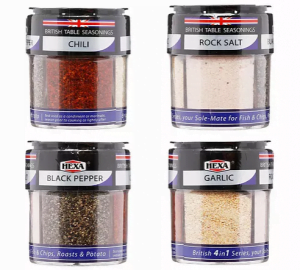 Hexa British 4 in 1 Table Seasonings