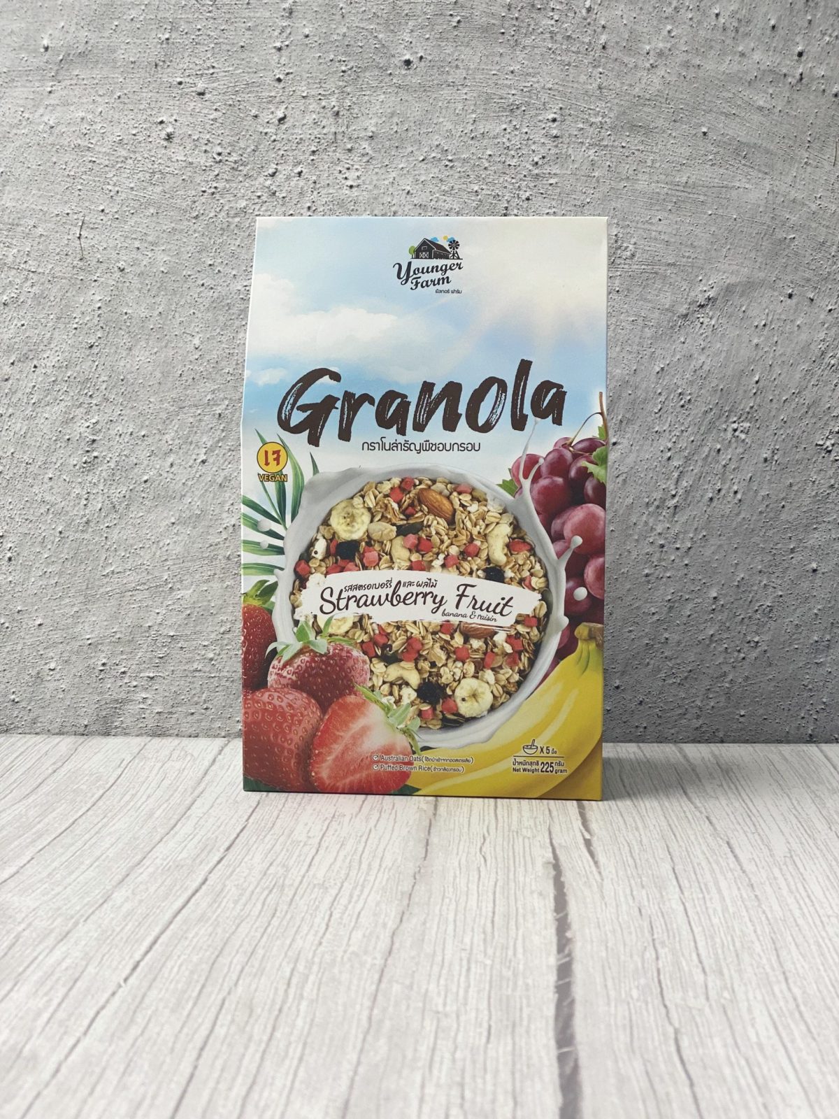 Granola Strawberry Fruit front BG