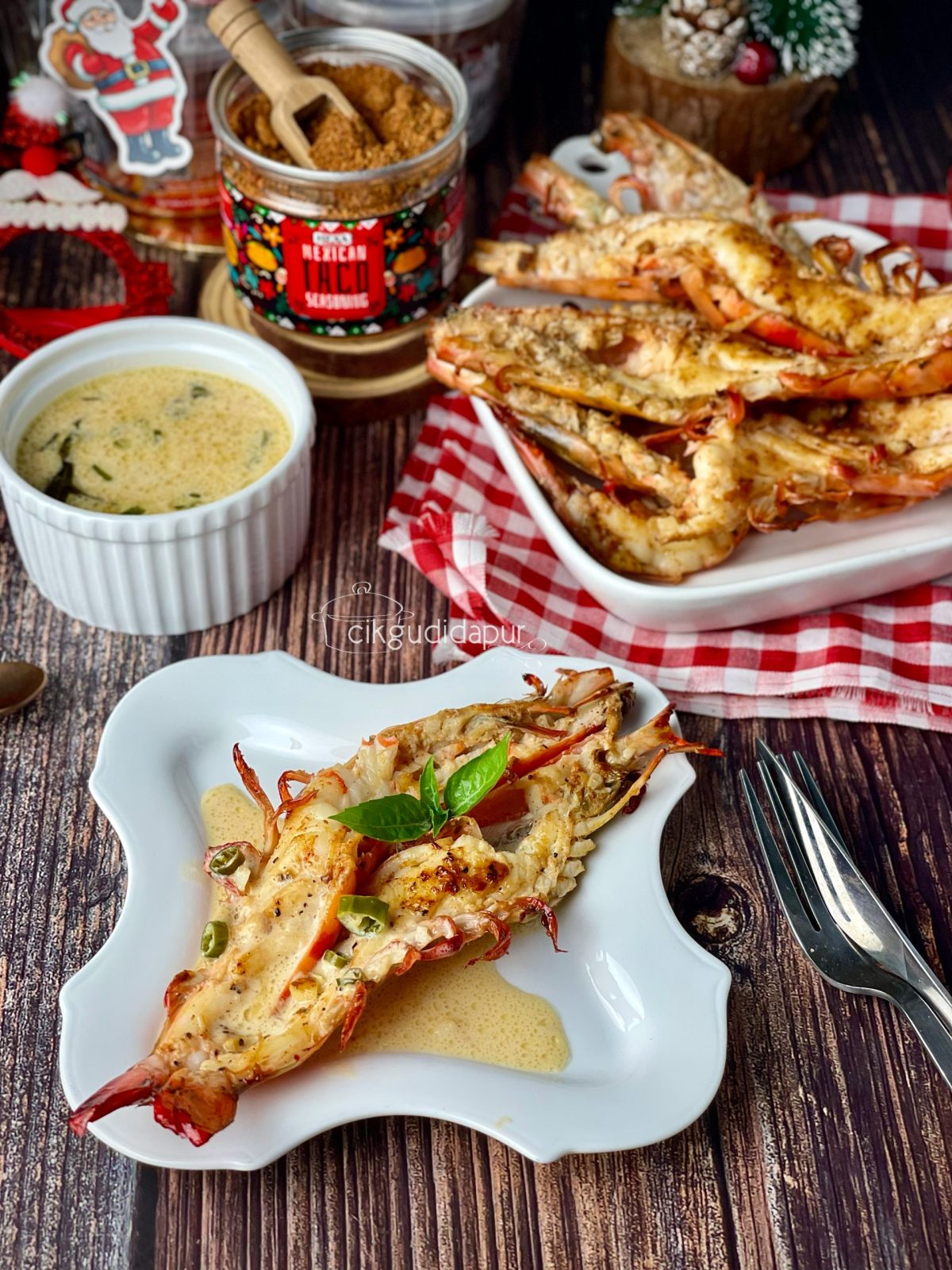 Taco Garlic Butter Prawn by Cikgu di dapur